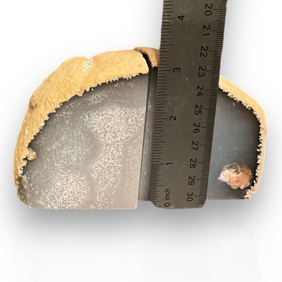 Small Crystal Bookends, Natural Agate Bookends Raw Edge Polished Surface - Picture 10 of 10